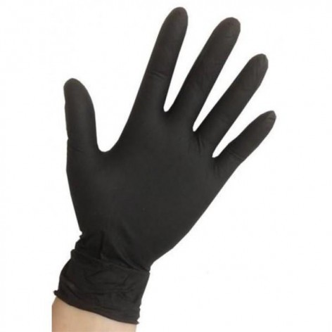 GUANTES SIBEL BLACK LATEX TALLA M 100 UNIDADES