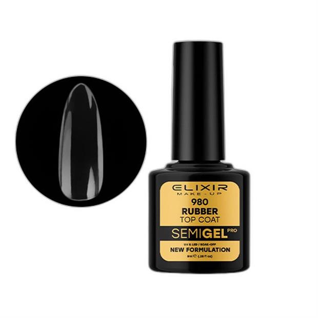 ELIXIR SEMI GEL COLOR 8 ML RUBER TOP COAT Nº 980