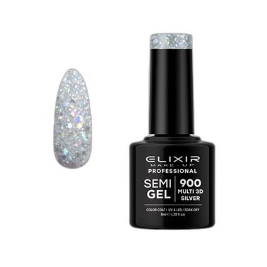 ELIXIR SEMI GEL COLOR 8 ML MULTI 3D SILVER Nº 900