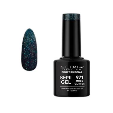 ELIXIR SEMI GEL COLOR 8 ML MOSS GLITTER Nº 971