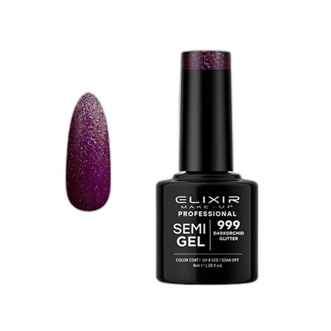 ELIXIR SEMI GEL COLOR 8 ML DARKORCHID GLITTER Nº 999