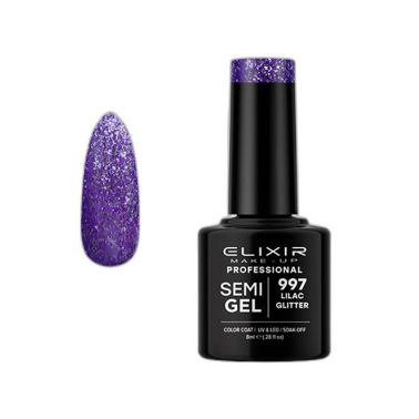 ELIXIR SEMI GEL COLOR 8 ML LILAC GLITTER Nº 997