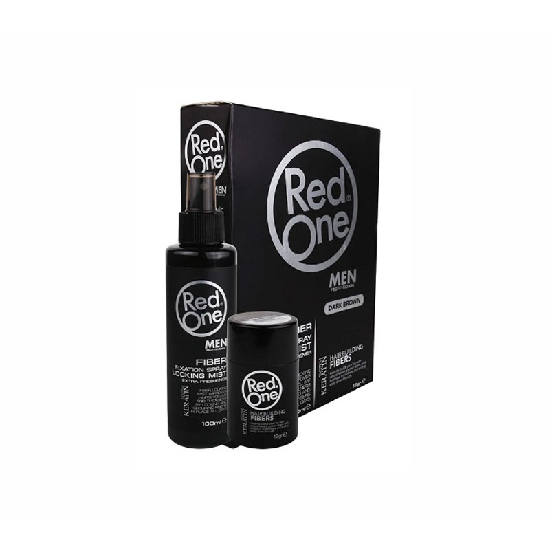 RED ONE FIBER FIXATION SPRAY DARK BROWN