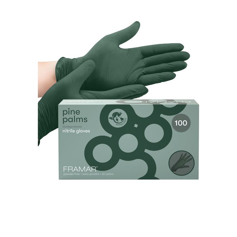 FRAMAR PINE PALMS NITRILE GLOVES SMALL 100U