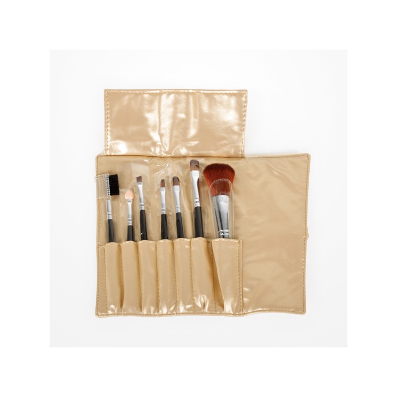 BIFULL SET ESTUCHE MAQUILLAJE 7 PINCELES TIKA GOLD