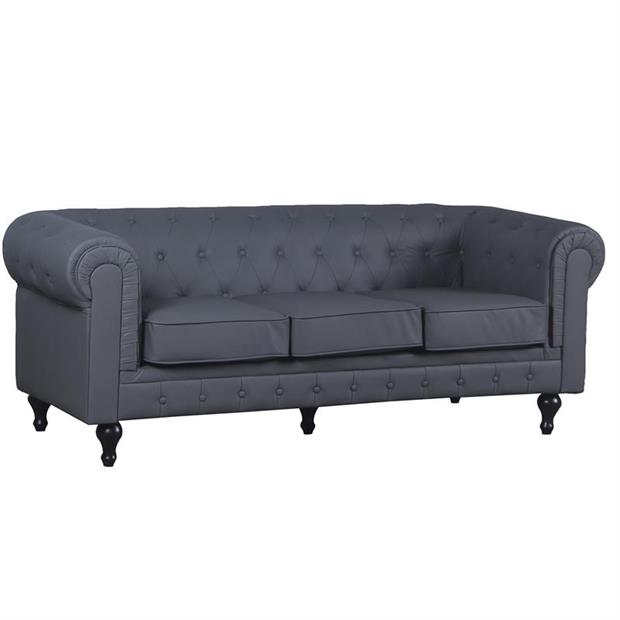 SILLON DE ESPERA CHESTER TRES  PLAZAS GRIS