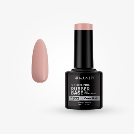 ELIXIR SEMI GEL COLOR 8 ML RUBBER BASE COAT COVER NUDE Nº 1332