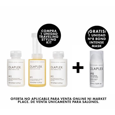 KIT OLAPLEX(2 OLAPLEX TRAVELING 100ML+OLAPLEX Nº8 BOND INTENSE MASK100ML